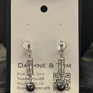 Austrian Crystal Pearls Hoop Earrings